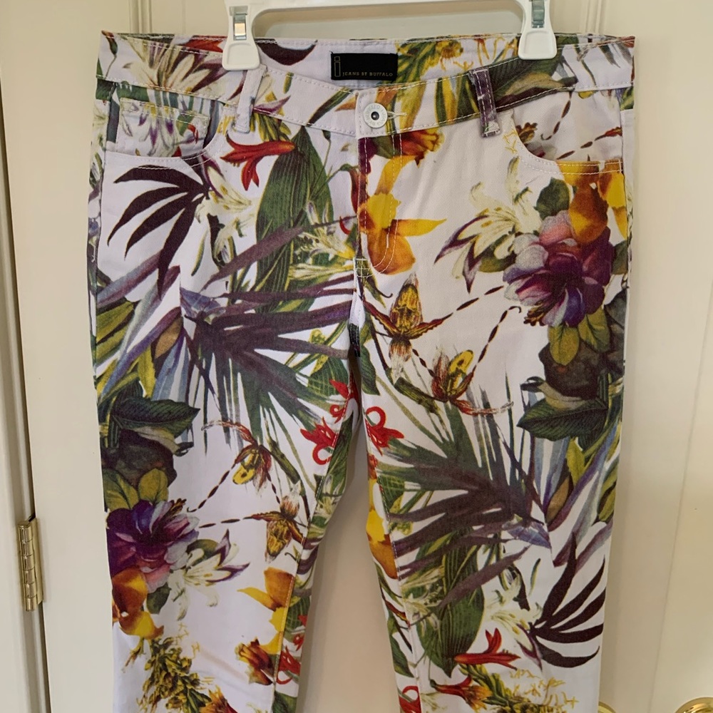 Botanical print skinny jean
